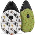 Skin Decal Wrap 2 Pack compatible with Suorin Drop Coconuts Palm Trees and Bananas White VAPE NOT INCLUDED