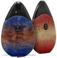 Skin Decal Wrap 2 Pack compatible with Suorin Drop Exotic Wood Waterfall Bubinga Burst Neon Blue VAPE NOT INCLUDED