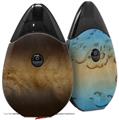 Skin Decal Wrap 2 Pack compatible with Suorin Drop Exotic Wood White Oak Burl Burst Dark Mocha VAPE NOT INCLUDED