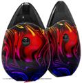 Skin Decal Wrap 2 Pack compatible with Suorin Drop Liquid Metal Chrome Flame Hot VAPE NOT INCLUDED