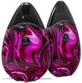 Skin Decal Wrap 2 Pack compatible with Suorin Drop Liquid Metal Chrome Hot Pink Fuchsia VAPE NOT INCLUDED
