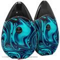 Skin Decal Wrap 2 Pack compatible with Suorin Drop Liquid Metal Chrome Neon Blue VAPE NOT INCLUDED