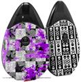 Skin Decal Wrap 2 Pack compatible with Suorin Drop Purple Checker Skull Splatter VAPE NOT INCLUDED