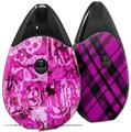 Skin Decal Wrap 2 Pack compatible with Suorin Drop Pink Plaid Graffiti VAPE NOT INCLUDED