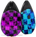 Skin Decal Wrap 2 Pack compatible with Suorin Drop Purple Star Checkerboard VAPE NOT INCLUDED