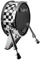 Skin Wrap works with Roland vDrum Shell KD-140 Kick Bass Drum Checkered Canvas Black and White (DRUM NOT INCLUDED)