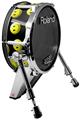 Skin Wrap works with Roland vDrum Shell KD-140 Kick Bass Drum Smileys on Black (DRUM NOT INCLUDED)