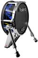 Skin Wrap works with Roland vDrum Shell KD-140 Kick Bass Drum Twisted Garden Blue and Yellow (DRUM NOT INCLUDED)