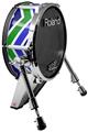 Skin Wrap works with Roland vDrum Shell KD-140 Kick Bass Drum Zig Zag Blue Green (DRUM NOT INCLUDED)