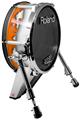 Skin Wrap works with Roland vDrum Shell KD-140 Kick Bass Drum Ripped Colors Orange White (DRUM NOT INCLUDED)