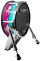 Skin Wrap works with Roland vDrum Shell KD-140 Kick Bass Drum Ripped Colors Hot Pink Neon Teal (DRUM NOT INCLUDED)