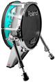 Skin Wrap works with Roland vDrum Shell KD-140 Kick Bass Drum Ripped Colors Neon Teal Gray (DRUM NOT INCLUDED)