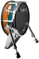 Skin Wrap works with Roland vDrum Shell KD-140 Kick Bass Drum Ripped Colors Orange Seafoam Green (DRUM NOT INCLUDED)