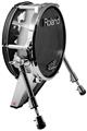 Skin Wrap works with Roland vDrum Shell KD-140 Kick Bass Drum Ripped Colors Black Gray (DRUM NOT INCLUDED)
