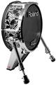 Skin Wrap works with Roland vDrum Shell KD-140 Kick Bass Drum Scattered Skulls Black (DRUM NOT INCLUDED)