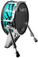 Skin Wrap works with Roland vDrum Shell KD-140 Kick Bass Drum Baja 0040 Neon Teal (DRUM NOT INCLUDED)