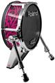 Skin Wrap works with Roland vDrum Shell KD-140 Kick Bass Drum Folder Doodles Fuchsia (DRUM NOT INCLUDED)