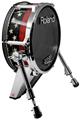 Skin Wrap works with Roland vDrum Shell KD-140 Kick Bass Drum Painted Faded and Cracked Red Line USA American Flag (DRUM NOT INCLUDED)