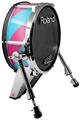 Skin Wrap works with Roland vDrum Shell KD-140 Kick Bass Drum Two Tone Waves Neon Teal Hot Pink (DRUM NOT INCLUDED)