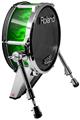 Skin Wrap works with Roland vDrum Shell KD-140 Kick Bass Drum Fire Flames Green (DRUM NOT INCLUDED)