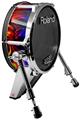 Skin Wrap works with Roland vDrum Shell KD-140 Kick Bass Drum Liquid Metal Chrome Flame Hot (DRUM NOT INCLUDED)