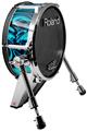 Skin Wrap works with Roland vDrum Shell KD-140 Kick Bass Drum Liquid Metal Chrome Neon Blue (DRUM NOT INCLUDED)