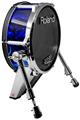 Skin Wrap works with Roland vDrum Shell KD-140 Kick Bass Drum Liquid Metal Chrome Royal Blue Wide (DRUM NOT INCLUDED)