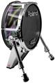 Skin Wrap works with Roland vDrum Shell KD-140 Kick Bass Drum Neon Swoosh on Black (DRUM NOT INCLUDED)