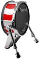 Skin Wrap works with Roland vDrum Shell KD-140 Kick Bass Drum Bullseye Red and White (DRUM NOT INCLUDED)