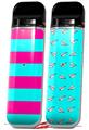 Skin Decal Wrap 2 Pack for Smok Novo v1 Psycho Stripes Neon Teal and Hot Pink VAPE NOT INCLUDED