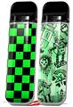 Skin Decal Wrap 2 Pack for Smok Novo v1 Checkers Green VAPE NOT INCLUDED