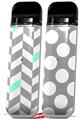 Skin Decal Wrap 2 Pack for Smok Novo v1 Chevrons Gray And Seafoam VAPE NOT INCLUDED