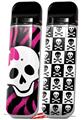 Skin Decal Wrap 2 Pack for Smok Novo v1 Pink Zebra Skull VAPE NOT INCLUDED