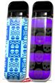 Skin Decal Wrap 2 Pack for Smok Novo v1 Skull And Crossbones Pattern Blue VAPE NOT INCLUDED