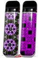 Skin Decal Wrap 2 Pack for Smok Novo v1 Floral Pattern Purple VAPE NOT INCLUDED