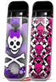 Skin Decal Wrap 2 Pack for Smok Novo v1 Princess Skull Heart Purple VAPE NOT INCLUDED