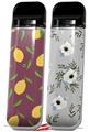 Skin Decal Wrap 2 Pack for Smok Novo v1 Lemon Leaves Burgandy VAPE NOT INCLUDED