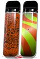 Skin Decal Wrap 2 Pack for Smok Novo v1 Folder Doodles Burnt Orange VAPE NOT INCLUDED