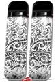 Skin Decal Wrap 2 Pack for Smok Novo v1 Folder Doodles White VAPE NOT INCLUDED