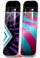 Skin Decal Wrap 2 Pack for Smok Novo v1 Black Waves Neon Teal Purple VAPE NOT INCLUDED