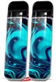 Skin Decal Wrap 2 Pack for Smok Novo v1 Liquid Metal Chrome Neon Blue VAPE NOT INCLUDED