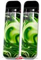 Skin Decal Wrap 2 Pack for Smok Novo v1 Liquid Metal Chrome Neon Green VAPE NOT INCLUDED