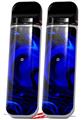 Skin Decal Wrap 2 Pack for Smok Novo v1 Liquid Metal Chrome Royal Blue VAPE NOT INCLUDED