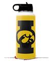 Skin Wrap Decal compatible with Hydro Flask Wide Mouth Bottle 32oz Iowa Hawkeyes Tigerhawk Oval 02 Black on Gold (BOTTLE NOT INCLUDED)