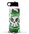 Skin Wrap Decal compatible with Hydro Flask Wide Mouth Bottle 32oz Cartoon Skull Green (BOTTLE NOT INCLUDED)