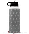 Skin Wrap Decal compatible with Hydro Flask Wide Mouth Bottle 32oz Hearts Gray On White (BOTTLE NOT INCLUDED)