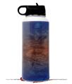 Skin Wrap Decal compatible with Hydro Flask Wide Mouth Bottle 32oz Exotic Wood Waterfall Bubinga Burst Neon Blue (BOTTLE NOT INCLUDED)