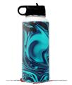 Skin Wrap Decal compatible with Hydro Flask Wide Mouth Bottle 32oz Liquid Metal Chrome Neon Blue (BOTTLE NOT INCLUDED)