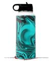 Skin Wrap Decal compatible with Hydro Flask Wide Mouth Bottle 32oz Liquid Metal Chrome Neon Teal (BOTTLE NOT INCLUDED)