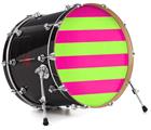 Vinyl Decal Skin Wrap for 22" Bass Kick Drum Head Psycho Stripes Neon Green and Hot Pink - DRUM HEAD NOT INCLUDED